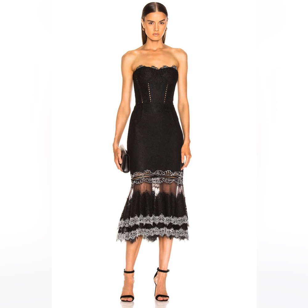 JONATHAN SIMKHAI
Multimedia Corded Lace Bustier Trumpet Dress